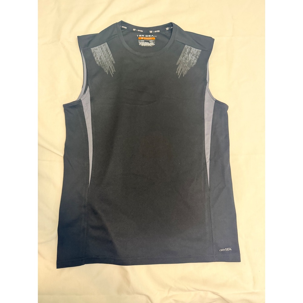 Tek Gear DryTek Basketball Tank Top Black Gray Sleeveless Shirt Medium